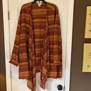 Coldwater Creek Earthy Toned Open Front Topper 3X